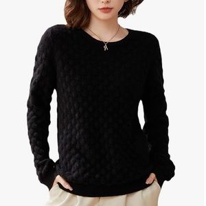 Dotti black quilted look oversized jumper/sweater.